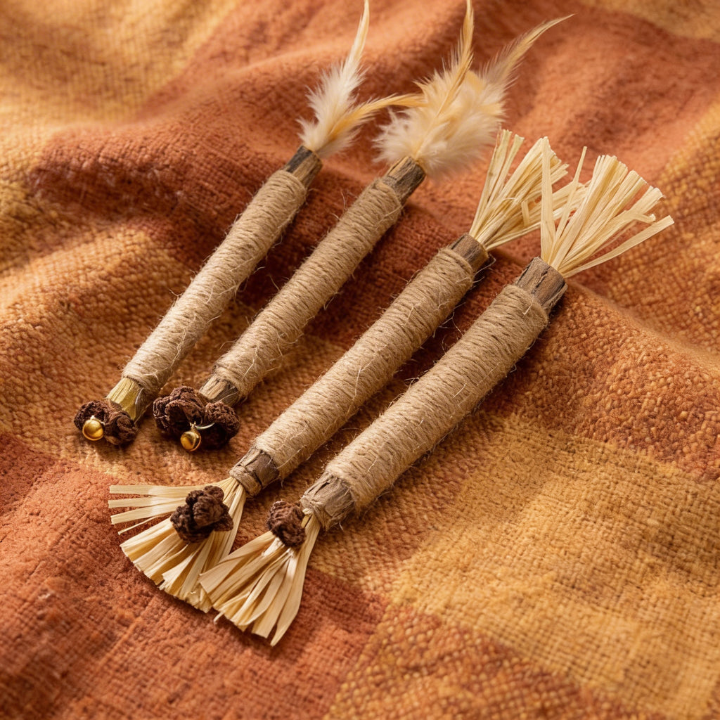 Natural Cat Raffia Chew Stick